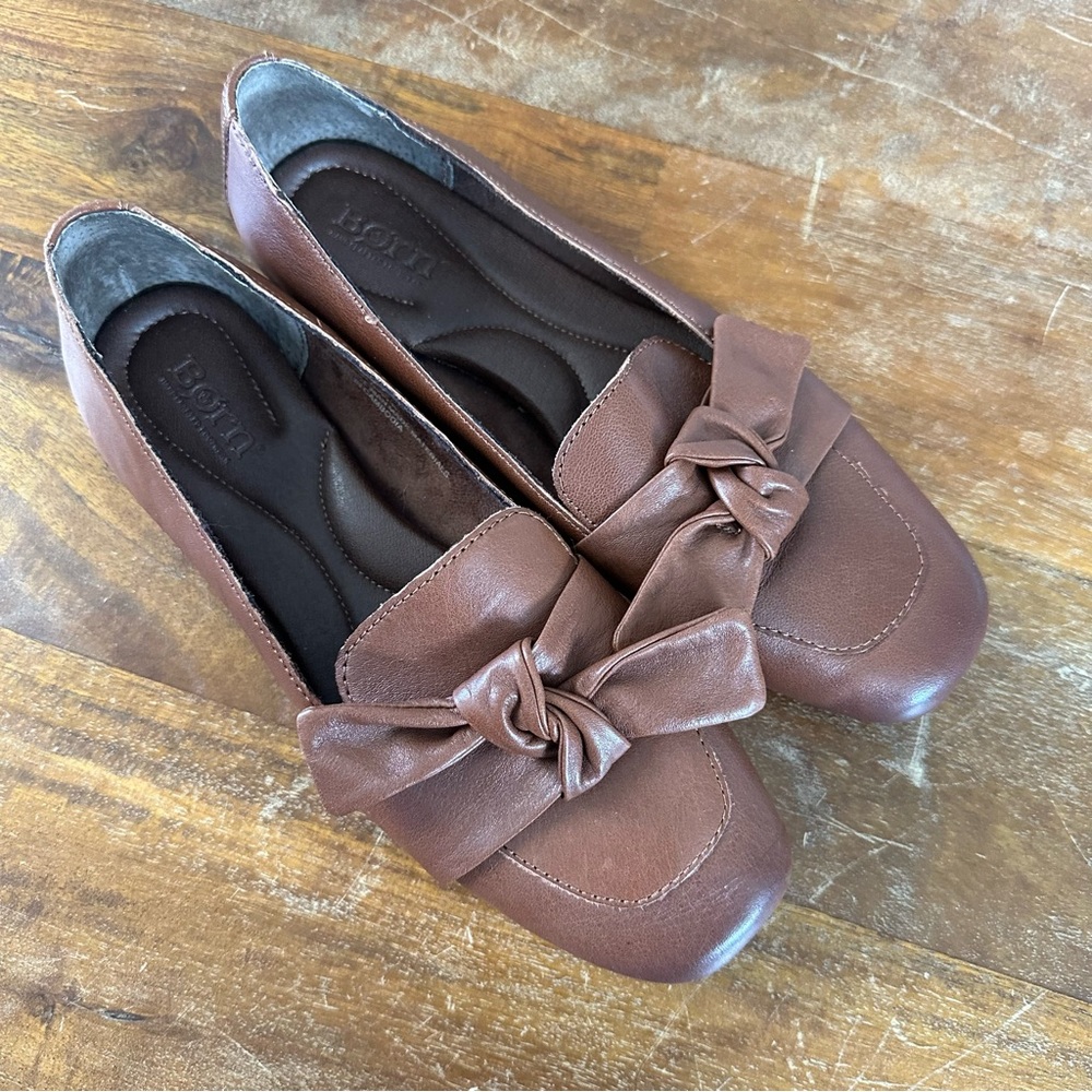 Born Carrine Tan Brown Luggage Leather Loafer‎ Shoes Sz 8.5 BR0016716
